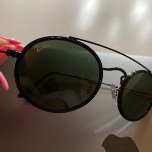Double bridge oval all black Rayban